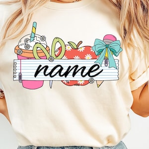 Personalisierter Lehrer Design Png, Benutzerdefinierter Lehrername Png, Zurück in der Schule Png, Erster Schultag, Benutzerdefinierte Ihr Name Png, Neuer Lehrer Png