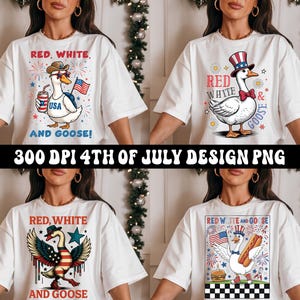 Red White And Goose Bundle, Patriotic Goose PNG, 4th Of July Sublimation Designs, USA Shirt, Goose png, Retro 4th July Digital Download