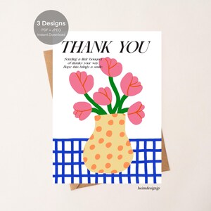 Danksagung, Blumenstrauß, digitaler Download, Tulpenstrauß, Blumenstrauß, digitale Karte zum Downloaden
