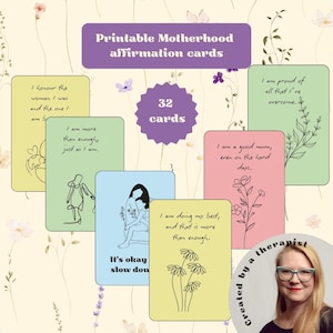 Motherhood Affirmation Cards – Printable Positive Affirmations for Mums | Self-Care and Self-Love Cards | Instant Download