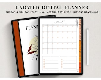 Digital Life Planner | iPad Planner | Daily, Weekly & Monthly Planner | Goodnotes Planner | Undated Digital Planner | Stickers