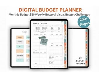 Digital Financial Budget Planner, Finance Tracker, GoodNotes Budget Planner, Undated Finance Planner, Monthly Budget, iPad Finance Template
