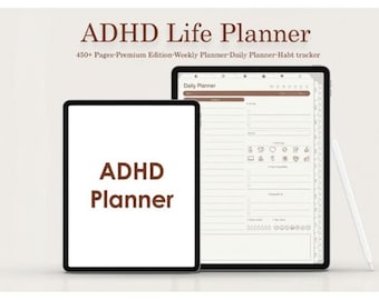 ADHD Life Planner, ADHD Digital Planner, Goodnotes Planner, iPad Planner, Daily Weekly Monthly Planner, Productivity, Self Care Planner