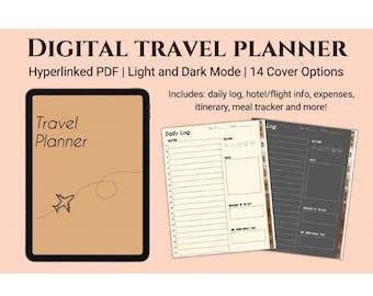 Digital Travel Planner, Travel Journal, Trip Planner, Vacation Planner, Travel Organizer, Holiday Planner, GoodNotes Planner, Packing List