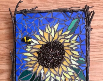 Custom Mosaic Art Sunflower in Stained Glass