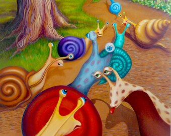 The Great Snail Race Painting