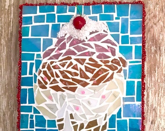 SOLD! Ice Cream Cone Mosaic Let me create one for you!