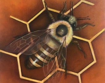 Honey Bee Oil Painting SOLD, let me create one for you!