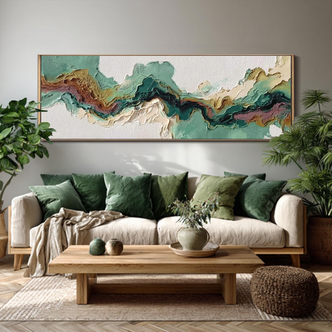 Textured Abstract Oil Painting: Earthy Color Wave, Modern Wall Art - Etsy