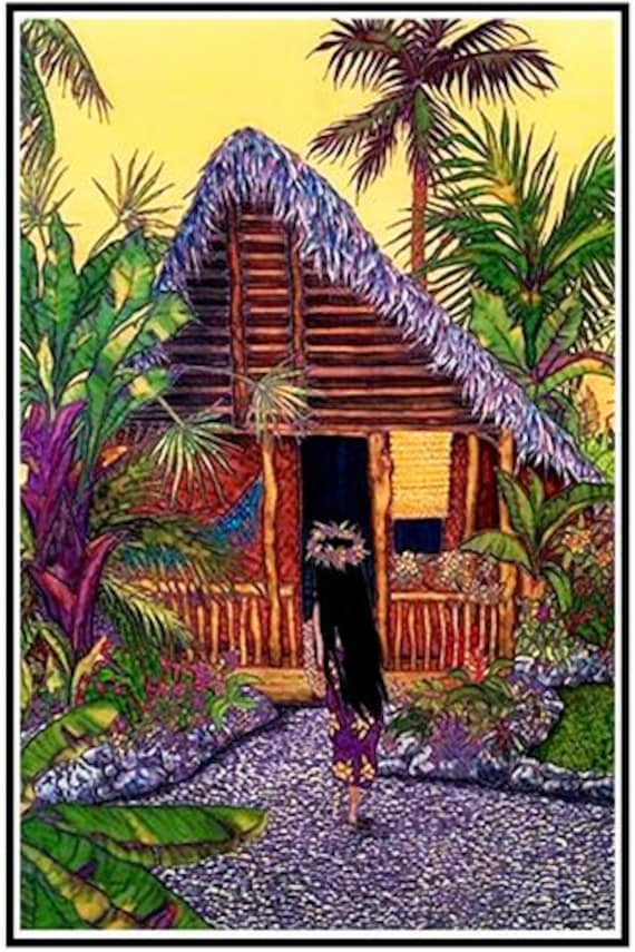 KANI -  Original Hand-Painted Silk Painting | Tropical French Dye Art