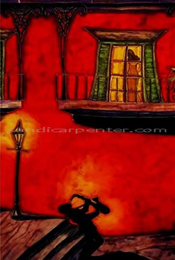 New Orleans Serenade | Original Hand-Painted Silk Painting | French Dye Art | 24 x 28 Wall Art