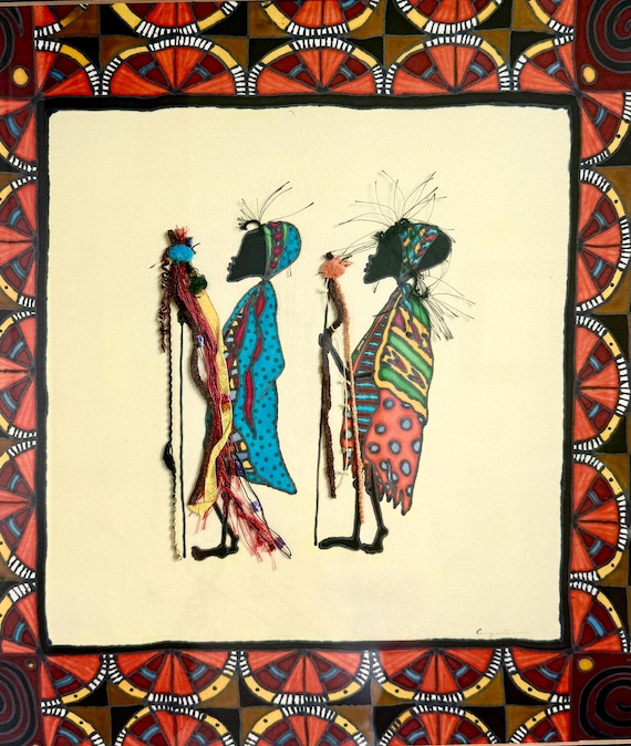 Spirit of Tradition | Original Mixed Media Silk Painting | Fiber Art | 24 x 24