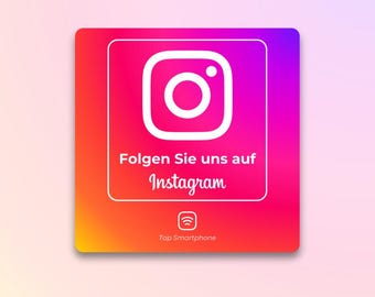 Instagram NFC tag plate sticker stand button Insta follower follow German epoxy resin 3D doming dimensions: 7 x 7 cm