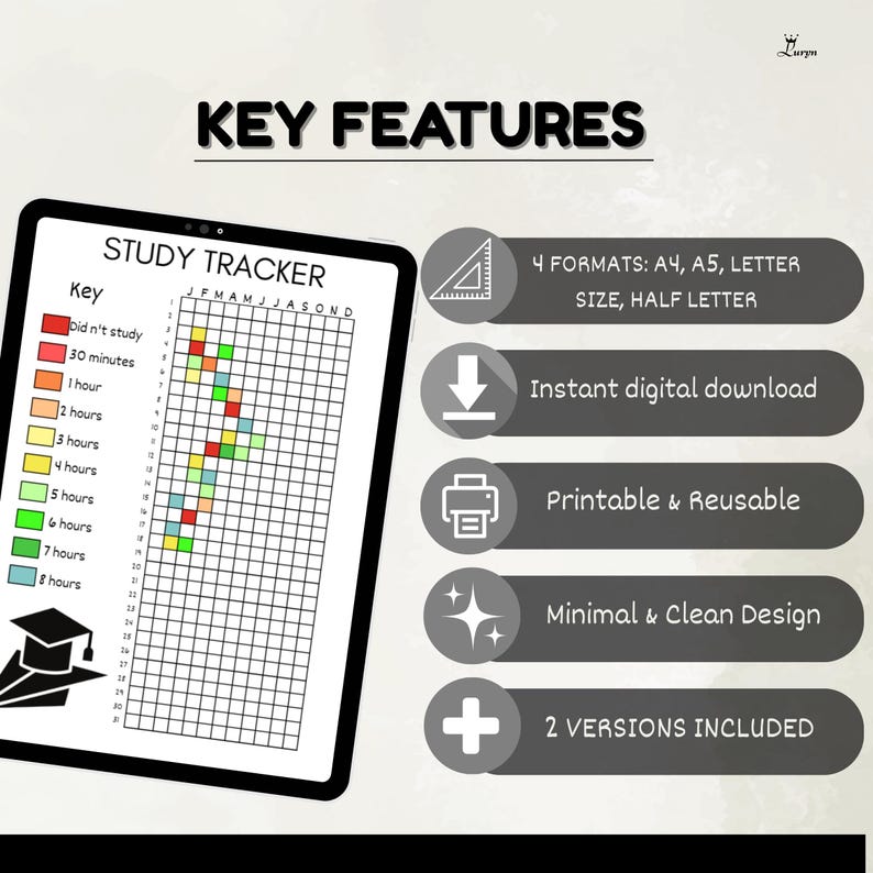 Study Tracker Colour In Digital Study Tracker β Fillable & Pre-filled Legend | Study Planner ...