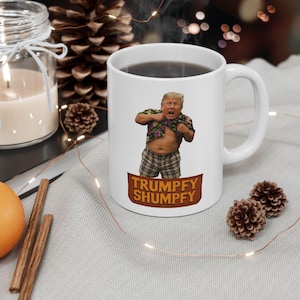 THE TRUMPFY SHUMPFY Parody Mug- Goonies Inspired Funny Trump Design - Political Cartoon Mashup - Absurd Satire Mug