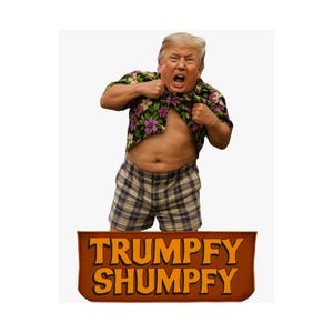 THE TRUMPFY SHUMPFY - Parody Poster- Goonies Inspired Funny Trump Design - Political Cartoon Mashup - Absurd Satire Poster