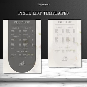 Boho Hair Salon Price List Template | Editable Canva Menu | Printable Service List | Aesthetic Hair Stylist Pricing Sheet