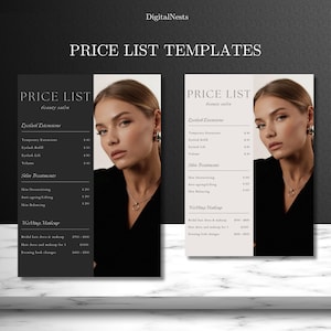 Beauty Salon Price List Template | Elegant Price Sheet | DIY Aesthetic Salon Menu | Editable Canva Price List | Digital Service Menu