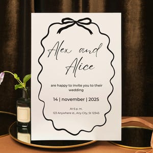 Elegante Hochzeitseinladungs-Vorlage | Einfache moderne Hochzeit laden Design ein Minimalistische druckbare Hochzeitskarte in Canva bearbeitbar