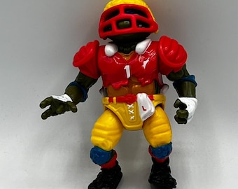 TMNT 1991 Football Tossin' Leo Actionfigur Teenage Mutant Ninja Turtle Vintage