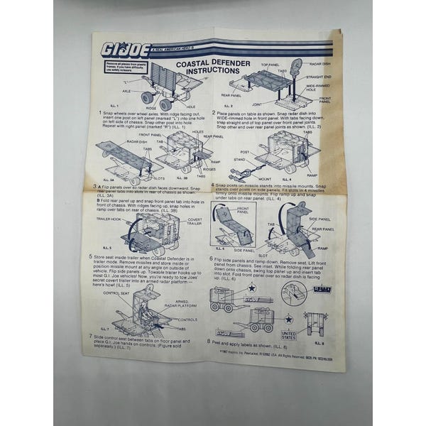 GI Joe Coastal Defender Blueprint 3.75 inch Figure Accessory Vintage Hasbro