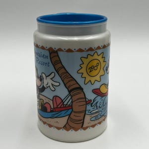 1996 Disney Polynesische Mickey Minnie Mouse Luau Souvenir navulbare beker afbeelding 2