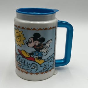 1996 Disney Polynesische Mickey Minnie Mouse Luau Souvenir navulbare beker afbeelding 3