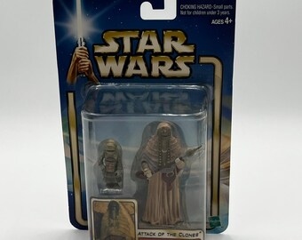 Star Wars Attack of The Clones Female Tuscan Raider +Child Carded 2001 Vintage