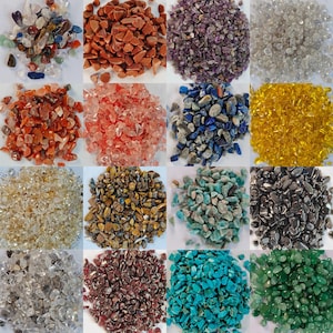 40+ Types of Gemstone Chips, Natural Genuine Gemstone Bulk Crystal Chips, 5-7mm Loose Undrilled Semi Tumbled Mini Crystals, Gemstone Pieces
