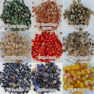 Natural Gemstones Bulk Lot/44 Types of Gemstone Chips/Crushed Tumbled Crystal Chip,Gemstone Pieces/Suitable for Candles,Jewelry,Vase Filling