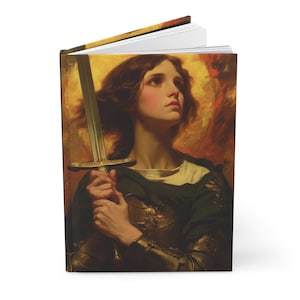 Portrait of Saint Joan of Arc Hardcover Lined Journal - Devotional Notebook - Double sided lined Journal - Hardcover Prayer Diary