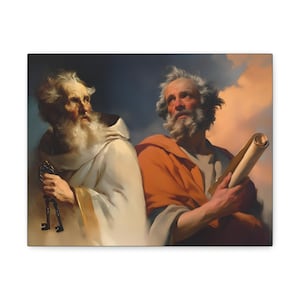 Saint Peter and Saint Paul - Museum Wrapped Canvas - Print - Religious Art for your Home - Christian print
