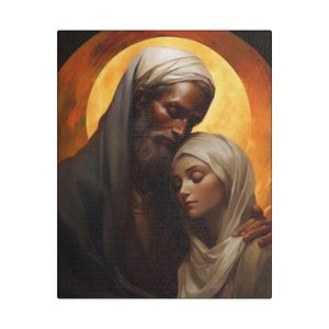 Saint Joachim en Saint Anne canvasafdruk - meerdere maten - katholiek huis kunst - museum verpakt canvas - geheiligde zielen print