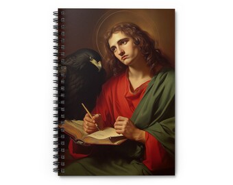 Saint John the Apostle Journal - Sanctified Souls Art - Religious Based Notebook - Spiral Notebook - Ruled Line