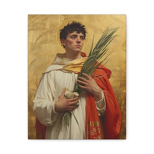 Saint Stephen - Museum Wrapped Canvas - Sanctified Souls Print - Religious Art for your Home