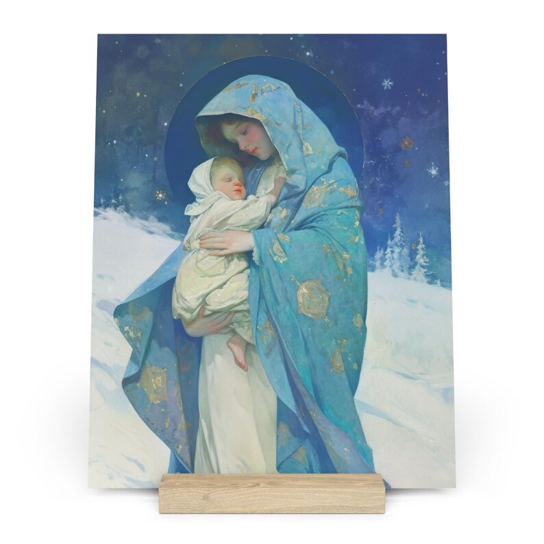 Snowfall of Grace Our Lady's Blessing Gallery Board With Stand