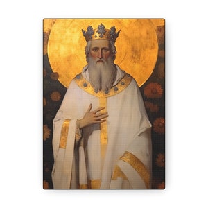 Saint Edward the Confessor - Gallery Wrapped Canvas - Sanctified Souls Print - Religious Art for your Home
