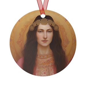 Saint Apollonia Ornament - Religious Holiday Christmas Ornament and Keepsake - Double sided Keepsake Religious Ornament