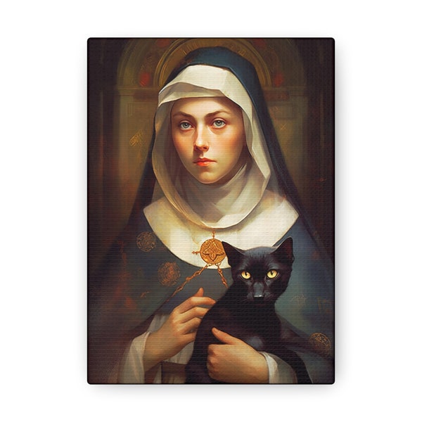 Saint Gertrude - Gallery Wrapped Canvas - Heilige Zielen Print - Religieuze kunst voor uw huis