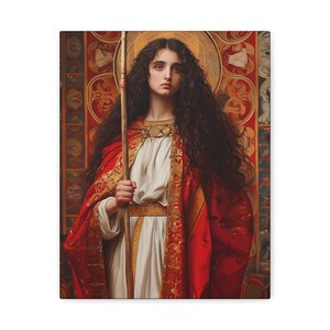 Heilige Adela van Normandië - In galerie verpakt doek - Afdruk van geheiligde zielen - Religieuze kunst voor thuis
