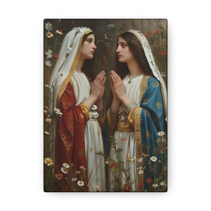 Saints Emiliana and Trasilla - Gallery Wrapped Canvas - Sanctified Souls Print - Religious Art for your Home