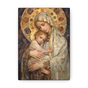 Madonna and Child - Gallery Wrapped Canvas - Sanctified Souls Print - Religious Art for your Home - The Virgin Mary and The Christ Child