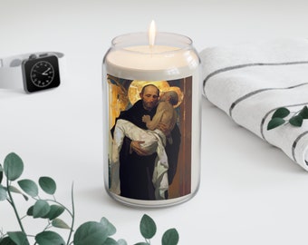Saint John of God - Scented Prayer Candle, 13.75oz -  Candle - Catholic Art - prayer room Scented Candle - Religious gift