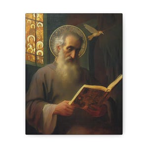 Saint Issac of Armenia  - Gallery Wrapped Canvas - Print - Religious Art for your Home - Christian print - Prayer Room Art - Catholic
