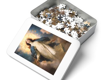 L'Assunzione di Maria - Puzzle e latta dei ricordi - Puzzle religioso (30, 110, 252, 500,1000 pezzi) - Puzzle religioso