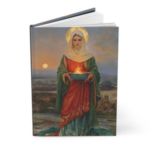 Saint Brigid of Ireland / Kildare Hardcover Lined Journal - Devotional Notebook - Double sided lined Hardcover Journal - Catholic