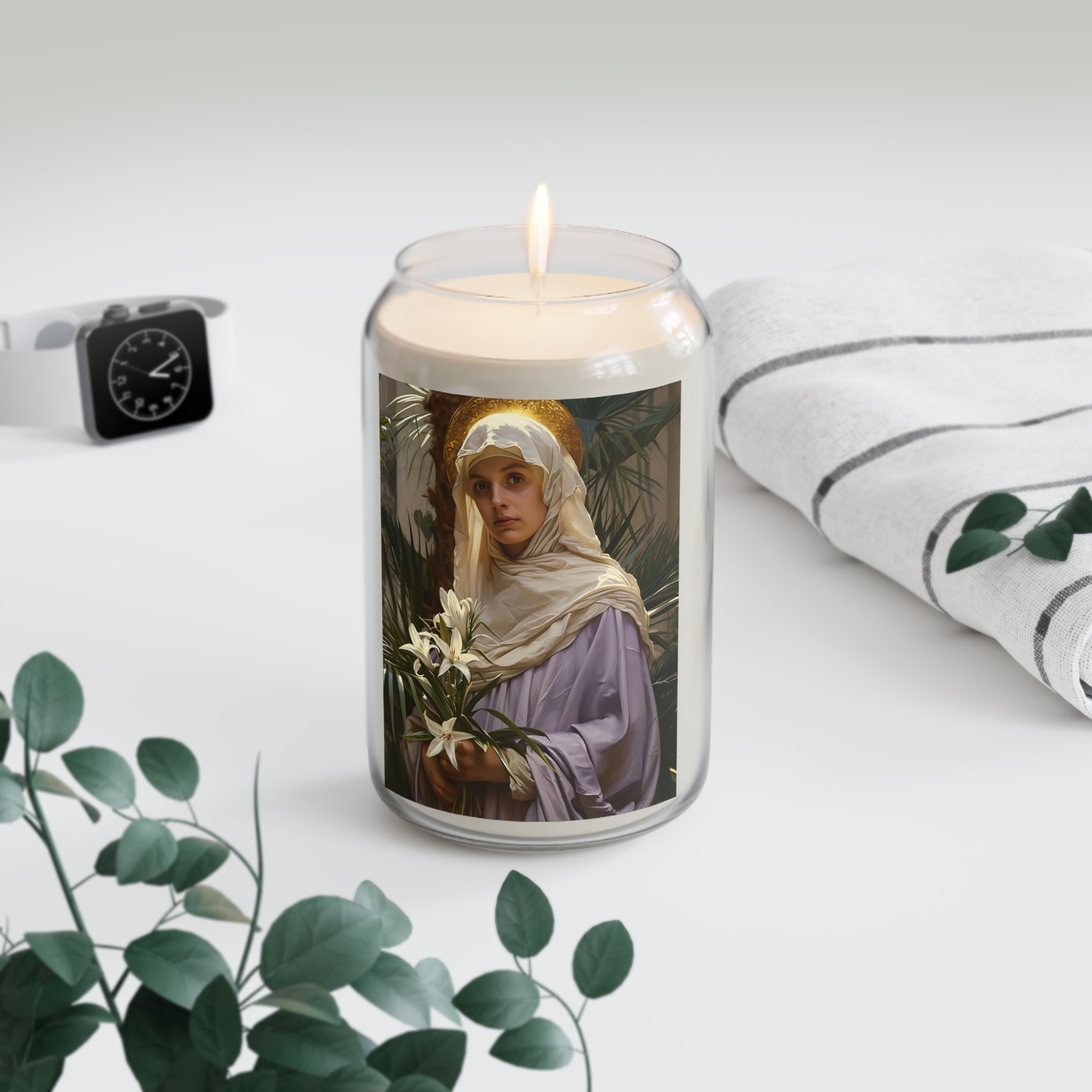 Saint Adele - Scented Prayer Candle, 13.75oz - Tall Size - Religious Prayer Candle - Catholic Art
