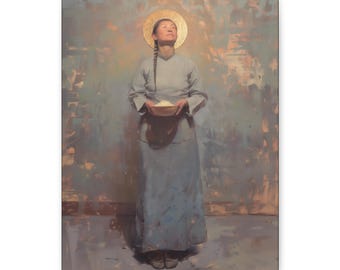 Die heilige Martha Wang - Chinesische Märtyrerin Heilige - Galerie gewickelte Leinwand - Druck - Religiöse Kunst für Ihr Zuhause - Katholische Kunst