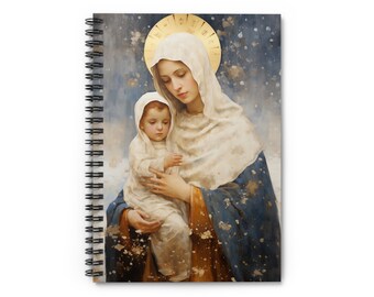 Winter's Grace : Our Lady of the Snows Journal - Sanctified Souls Art - Religious Based Notebook - Spiral Notebook - Ruled Line