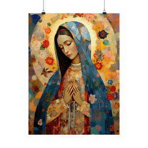 Mary&#39;s Silent Blessing - Sanctified Souls Print - Multiple Sizes - Premium Matte Vertical Posters